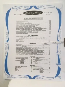 Old Holiday House Rt. 22 Restaurant Monroeville PA., menú raro con precios repos - Imagen 1 de 1