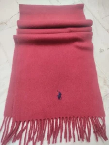 Authentic Polo Ralph Lauren Red scarf, 100% Lambswool, made in Scotland - Picture 1 of 5
