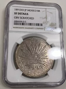 1891DO JP MEXICO 8R XF DETAILS. OBV SCRATCHED - Picture 1 of 6