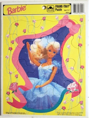 Barbie 1993 Golden  Frame-Tray Puzzle - Image 1 of 2