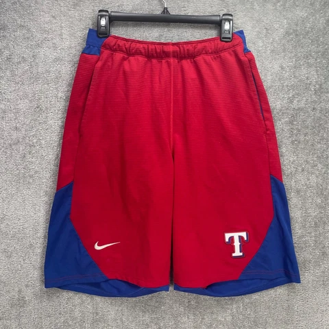 Nike Baseball Texas Rangers Shorts Men's Medium Dri-Fit Elastic Waist Stretch Cover