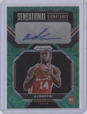 AJ GRIFFIN 2022-23 PANINI PRIZM #SS-AG ROOKIE GREEN CHOICE PRIZM AUTO 6/8 RC