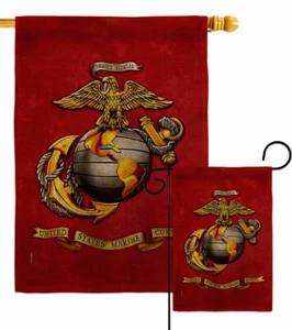 US Marine Corps Burlap Garden Flag Armed Forces Small Gift Yard House Banner - Picture 1 of 19