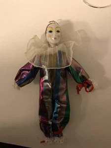VINTAGE Porzellanpuppe - Silvestri Harlekin Narr Clown - Ornament - Bild 1 von 3