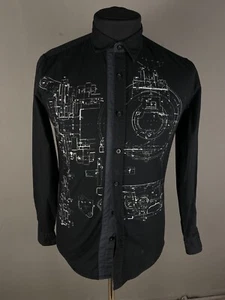 Desigual Shirts Mens Button Up Long Sleeve Black Size S - Picture 1 of 11