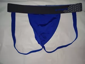 INTIMO PAPI UOMO JOCKSTRAPS COLORE BLU CON FASCIA GRIGIA TAGLIA MEDIA M - Foto 1 di 3