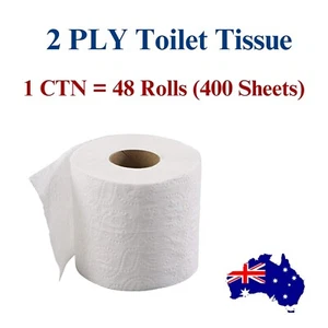 2 Ply 48 Rolls x 400 Sheets Toilet Paper Tissue Premium Soft Roll - Picture 1 of 1
