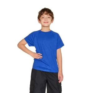 New TSLA Youth UPF 50+ Short Sleeve Swim Shirt Top SPF Blue Kids Unisex S 10 - Picture 1 of 6