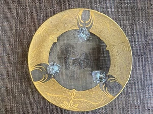 Vintage Gold Encrusted 3 Toed Footed 7 3/4" Plate - Picture 1 of 4
