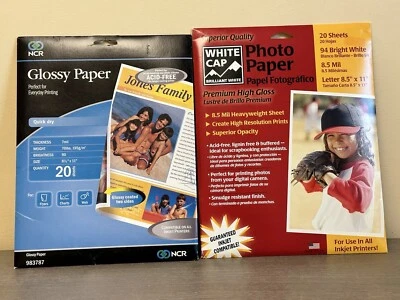 White Cap 8.5 x 11 Premium Glossy Inkjet Photo Paper 20 Sheets Sealed NEW - Image 1 of 4