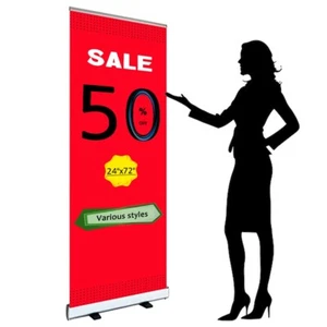 24"x72" Standard Retractable Roll Up Pop Up Display Banner Stand (STAND ONLY) - Picture 1 of 13