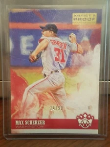 2018 Diamond Kings Max Scherzer Artist Proof #24/99 Nationals - Bild 1 von 2