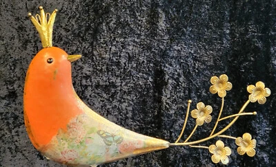 35" Orange Head Bird Garden Stake,  Cute Lawn Ornament, Evergreen #47M4733C - Image 1 of 4