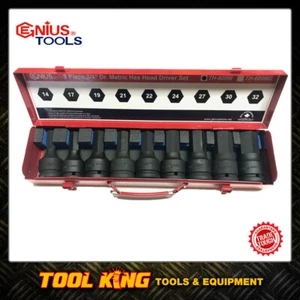 Genius Tools 3/4" Dr Metric InHex Bit Socket Set TH-609M - Picture 1 of 4