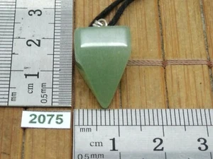 Pendentif AVENTURINE VERTE pointe carre style pendule + cordon reglable reiki - Picture 1 of 2