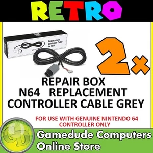 2x QUALITY N64 Replacement Controller Cable GREY - MODEL : M07177-GR - [F03] - Picture 1 of 1