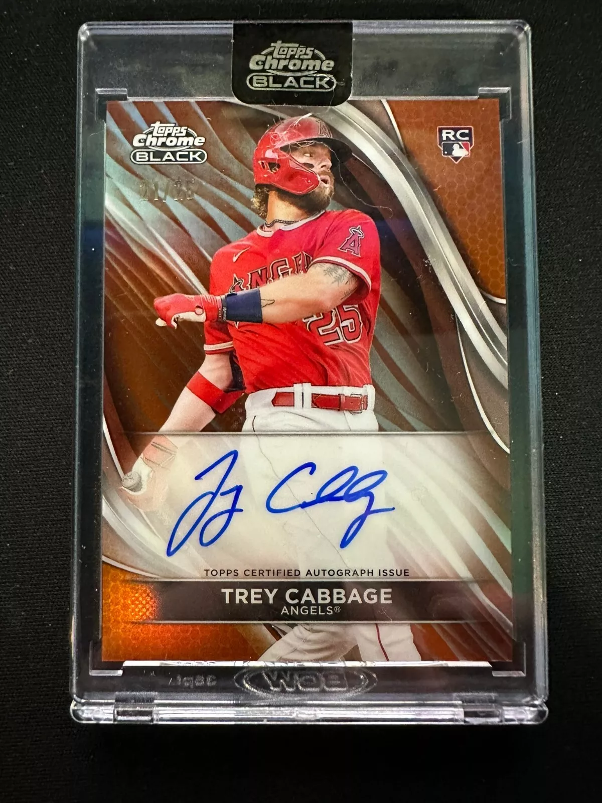 2024 Trey Cabbage RC Auto /25 Orange Angels Topps Chrome Black #CBA-TC