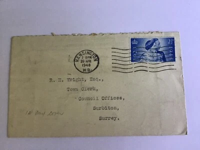 GB FDC 1948 2 1/2d Royal Wedding cover - Kensington 26 Apr postmark - Image 1 of 2