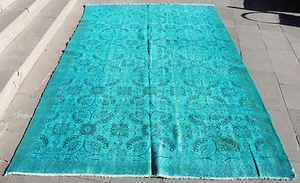 Alfombra Turca 71"x117" Tejida a Mano Lana Sobreteñida Isparta Alfombra 182x300cm - Imagen 1 de 10