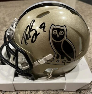 Drew Brees Signed Autograph Saints x Drake OVO Mini Helmet Riddell Beckett COA - Picture 1 of 7