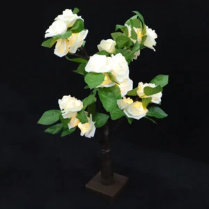 Tabletop Artificial Bonsai Tree Table Lamp Rose Flower Led Rose Tree Table Lamp - Picture 1 of 12