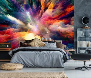 3D Color Nebula S4014 Wallpaper Mural Self-adhesive Removable Sticker Kids Pa - Picture 1 of 11