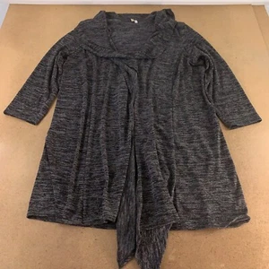 Rhonda Shear Women's Size 2X Black Charcoal Open Front Long Cardigan Sweater - Picture 1 of 7