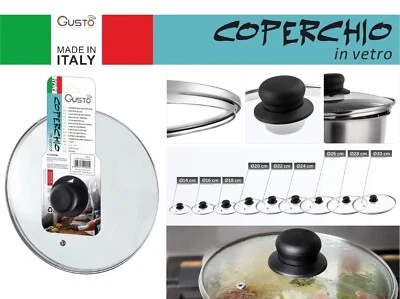 Coperchio in Vetro gusto, da 14cm a 32cm  Acciaio Inossidabile, Argento/Nero - Immagine 1 di 2