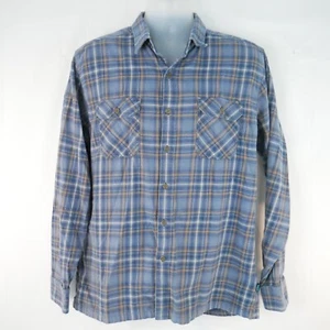 Kuhl Shirt Mens Large Flannel Plaid Hiking Outdoor Work Wear Long Sleeve Blue - Picture 1 of 8