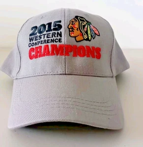 Chicago Blackhawks Hat/Cap 2015 Western Conference Champions Gray Adjustable - Picture 1 of 6