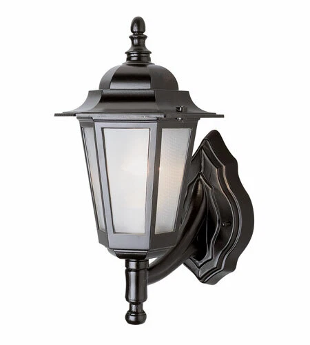 Alexander Black And Frosted Glass Exterior Wall Light Orig $90 - Image 1 of 1