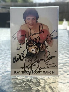 Tarjeta postal autografiada por Ray BOOM BOOM Mancini “Para mis amigos en los campos de la fama” - Imagen 1 de 3