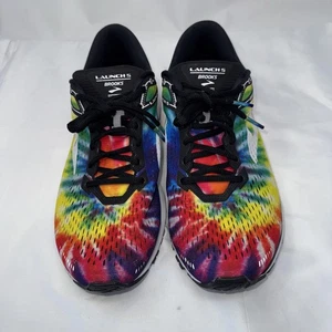 Brooks Launch 5 Herren Gr. 10 Batik Rock and Roll Marathon Gitarre Regenbogenfarben - Bild 1 von 10