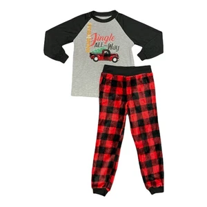 Fam Jam Kid's Unisex Matching Family Holiday Jingle All The Way Plaid Pajama - Picture 1 of 2