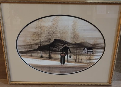 P Buckley Moss "Autumn Love" 1988 Framed Rare Limited Edition Signed Print USA - Изображение 1 из 4