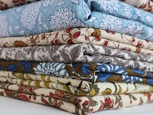 100 Stück Handblock bedruckte Stoffreste | Patchwork Quilt Bastelpaket - Bild 1 von 8