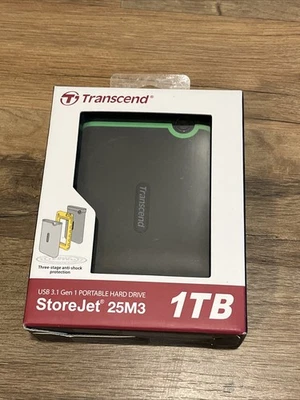 Transcend 1TB StoreJet 25M3 USB 3.1 Portable Hard Drive, Anti-Shock Protection   - Image 1 of 4