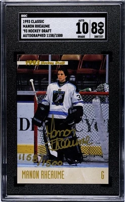 Manon Rheaume 1993 Classic NHL Hockey Draft Autographed #1158/1500 Gold SGC 8/10 - Image 1 of 2