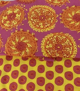 The Painted Garden By Dena 2 Coordinating One Yard Cuts Westminster Fabrics HTF - Picture 1 of 5