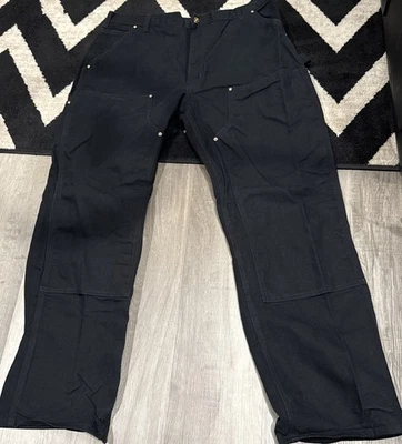Vintage Carhartt Doble Rodilla B01 Negro Talla 40x32 Suelto Ajuste Original Hecho en EE. UU. Foto 1 de 4