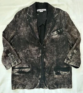 ACNE STUDIOS  JUYLIA OVERSIZE TROMPE L'OEIL BLAZER, US SZ 0/EU 32 BLCK/BEIGE NEW - Picture 1 of 15