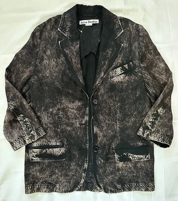 ACNE STUDIOS JUYLIA НЕГАБАРИТНЫЙ БЛЕЙЗЕР TROMPE L'OEIL, АМЕРИКАНСКИЙ РАЗМЕР 0/ЕС 32 ЧЕРНЫЙ/БЕЖЕВЫЙ НОВЫЙ - Изображение 1 из 4