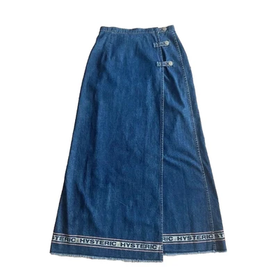 Hysteric Glamour Wrap Skirt, Long, Denim, Women's, Logo - Image 1 of 4