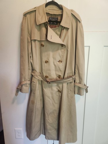 Vintage Burberry trench coat classico doppiopetto giacca con cintura taglia 50