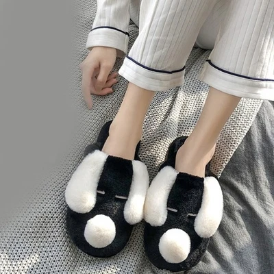 Cute Fur Slippers Couple Shoes Winter Home Plush Shoes Thick Cotton Slippers - Image 1 of 4