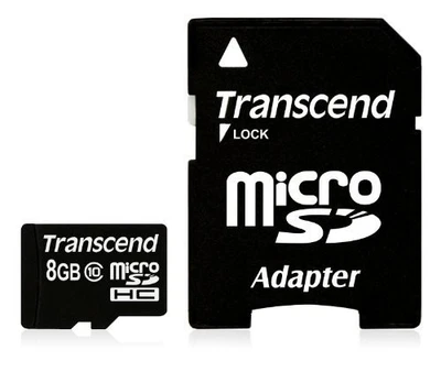 Transcend TS8GUSDHC10 8 GB MicroSD High Capacity (microSDHC) - 1 Card - Class 10 - Image 1 of 2