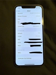 iPhone 12 64GB White TracPhone Sim Locked See Disc - Photo 1 sur 8