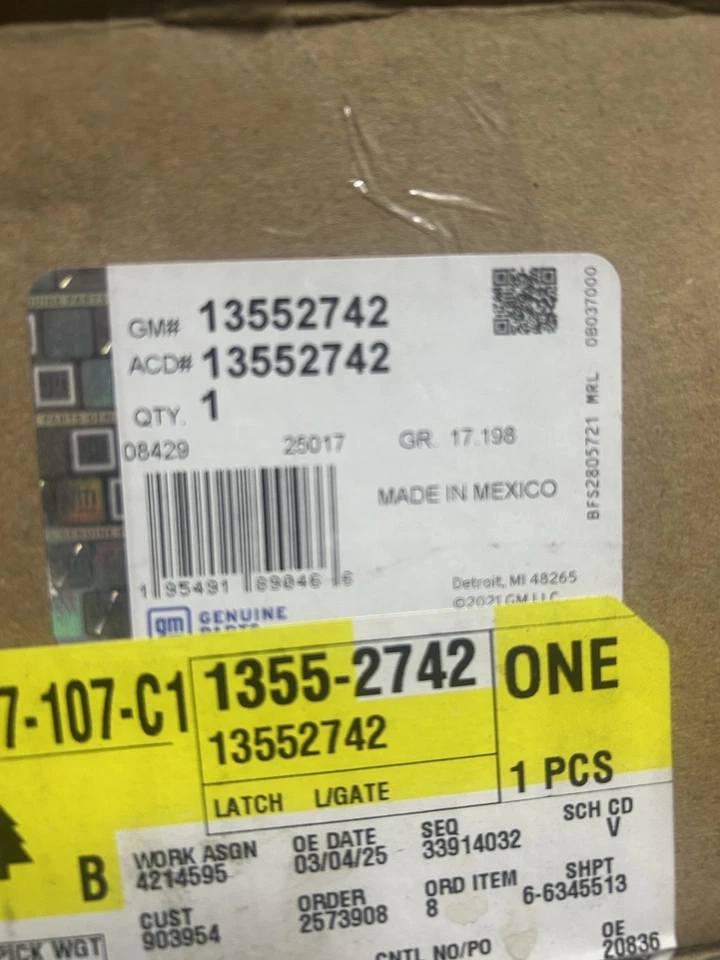 Привод замка 2021-2025 Cadillac, Chevrolet, GMC Genuie 13552743 - Изображение 1 из 4