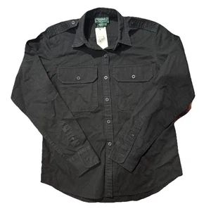 Ralph Lauren Sport Women’s Size S Button Down Shirt Long Sleeve Slim Fit Black - Picture 1 of 9
