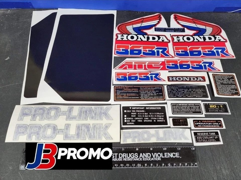 1986 HONDA ATC 250R as 363R maier fenders shroud STICKER DECALS 1985 85  fenders - Image 1 of 1